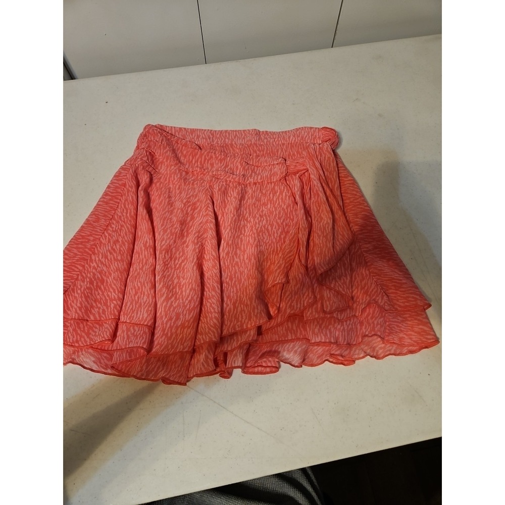 Aerie Pink Chiffon Wrap Mini Skirt Pink Womens Size Medium Lined Flowy (1605